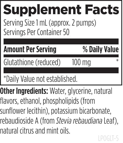 Designs for Health Liposomal Glutathione - Liquid Glutathione Supplement, 100mg with Enhanced Absorption - Detox + Immune System Support - Lemon Peppermint Flavored Drops (50 Servings / 1.7oz)