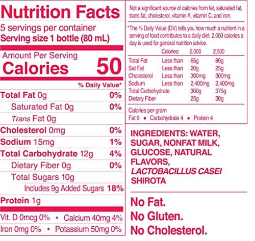 Yakult Probiotic Drink Original, 2.7 fl oz Bottle, Pack of 5