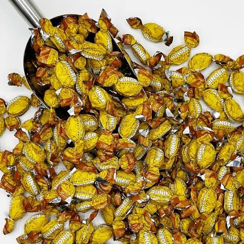 Ginger Candy - 2 Pound Bag - Hard Ginger Candy For Nausea Relief And Digestion Aid - Individually Wrapped Ginger Hard Candy (Approx 180 Pieces)