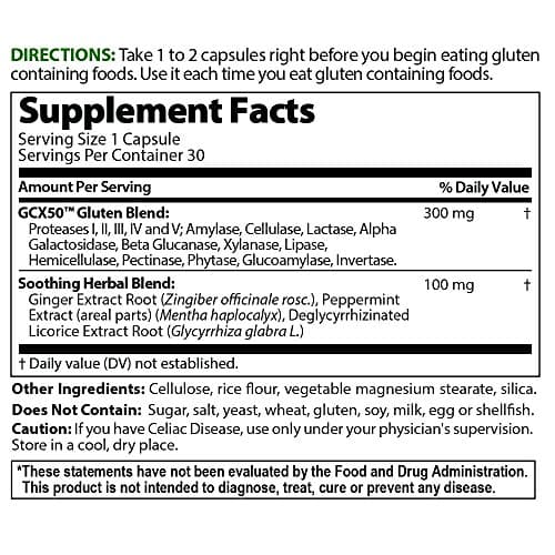 Healthy Digestives Gluten Cutter Enzyme Formula - Helps Improve Your Bodies Gluten Digestion and Assist in Breaking Down Wheat, Dairy and Other Grains - Capsules - 30 Servings