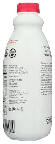 Maple Hill Creamery, 100% Grass Fed Organic Kefir, Strawberry, 32 oz