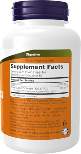 NOW Foods Betaine Hcl, 120 Count