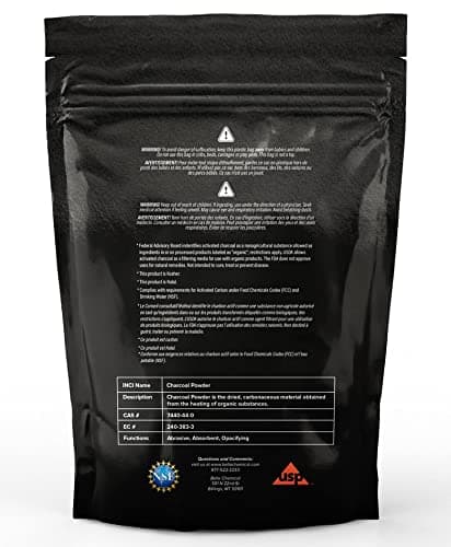 (1LB) Organic Coconut Activated Charcoal Powder - Food Grade, Kosher - Teeth Whitening, Facial Scrub, Soap Making (1 Ounce to 5 pounds (1 Pound)