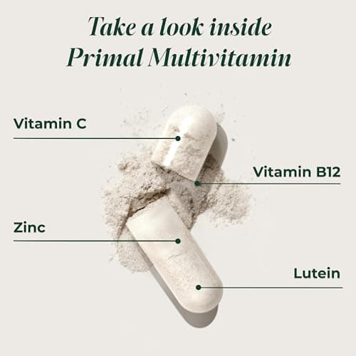 Primal Harvest Primal Multivitamin - Daily Multi-Vitamin Supplement with 21 Essential Vitamins & Minerals for Women & Men - Vitamin A, C, D, E, B12, B6, Biotin, Folic Acid, Zinc, Copper & Selenium