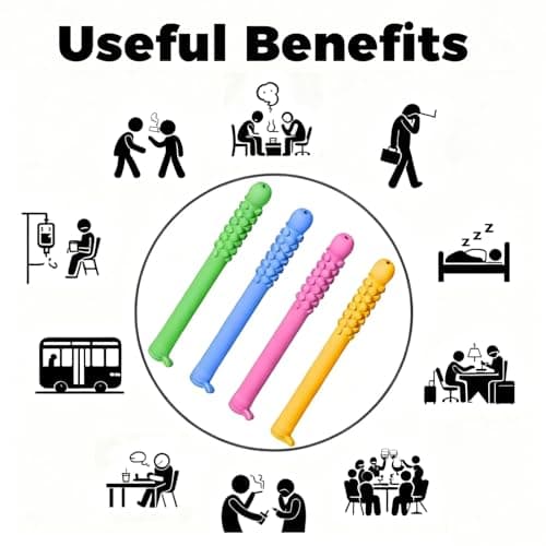4 Pcs Chewable Essential Oil Breath Stick for Quit Smoking & Vaping - Stop Smoking Aid that Works, Oral Fixation Relief, Non-Nicotine Vapor Alternative, Portable Diffuser Oil Chewable Breather