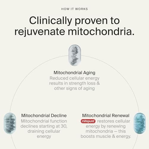 Timeline Mitopure Urolithin A Supplement Softgels - Clinically Proven Support for Healthy Aging and Cellular Renewal - Mitoceutical for Muscle Support and Longevity