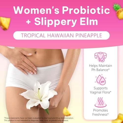 bnHUlMXw Feminine Probiotics Gummies,Vaginal Women Probiotic,Feminine Balance pH Gummies for Healthy Odor,Improve Immune,Support Vaginal Health,with Slippery Elm(60 Gummies)