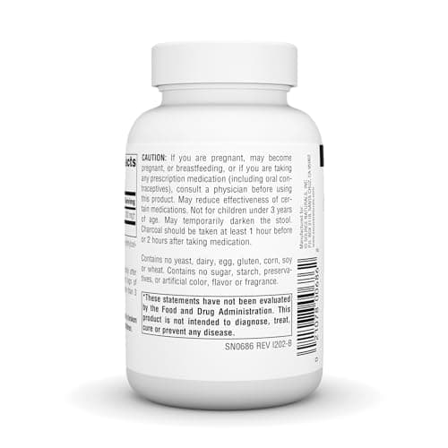 Source Naturals Charcoal - 100% Pure Activated, Digestive Aid - 100 Capsules