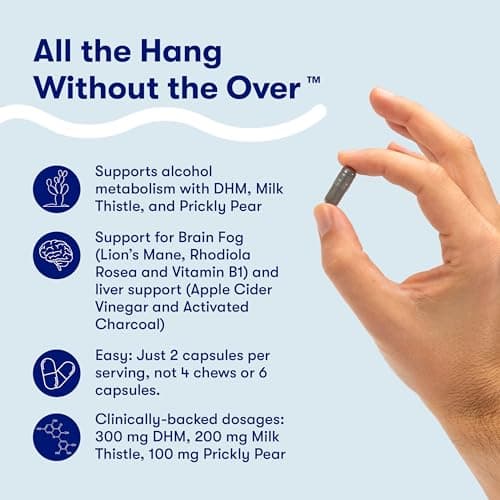 Flyby Recovery Supplement with DHM - All The Hang, Without The Over!™ Pre & Post Drinking Capsules with Milk Thistle, Vitamin C, B Vitamins, Ginseng, Activated Charcoal – Made in USA, 80 Count
