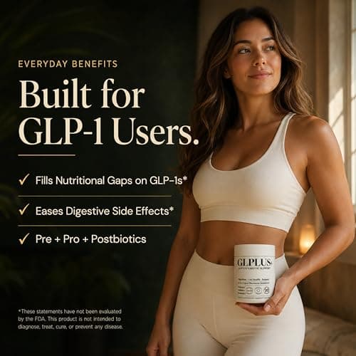 GLP-1 Support Supplement for Nausea, Bloating & Gut Health – Synbiotic Pre, Pro & Postbiotic for Women & Men, GLP-1 Users – Pharmacist Formulated, 20-in-1 (60 Capsules)