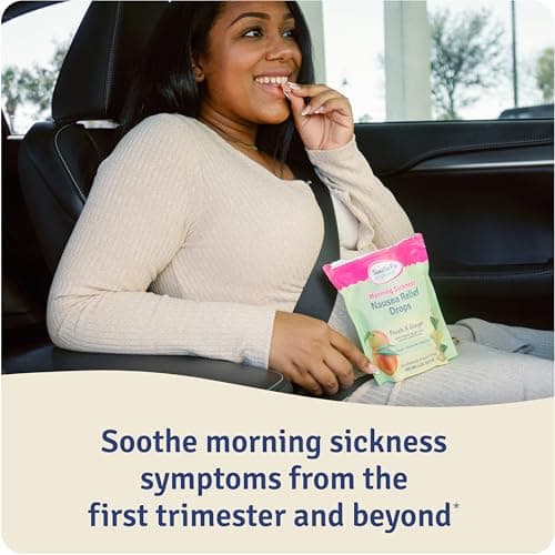 Sweetie Pie Organics Pregnancy Nausea Relief Drops, Soothe First Trimester Morning Sickness, Peach & Ginger Flavor, 30 Count