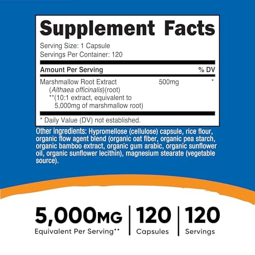 Nutricost Marshmallow Root 120 Capsules for 120 Servings Per Bottle - Gluten Free & Non-GMO