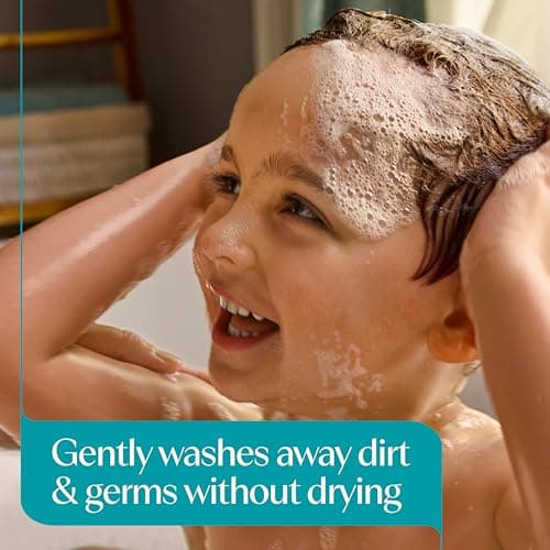 Aveeno Kids Face & Body Wash for Sensitive Skin, Oat Extract, Tear-Free, Non-Drying, Light Scent, Pump Dispenser, Hypoallergenic, Sulfate & Dye Free, 18 fl oz