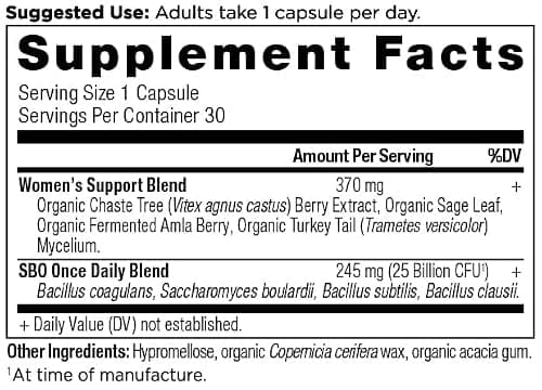 Ancient Nutrition Probiotics for Women, Once Daily Women's Probiotics 30ct, Digestive Support and Reduces Occasional Bloating, Made with Chaste Tree Berry and Amla Berry, 25 Billion CFUs*