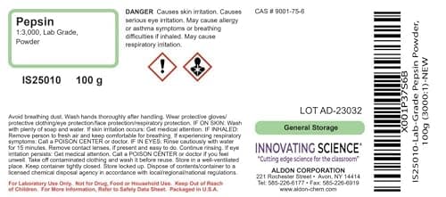 Lab-Grade Pepsin Powder, 100g (3000:1) - The Curated Chemical Collection