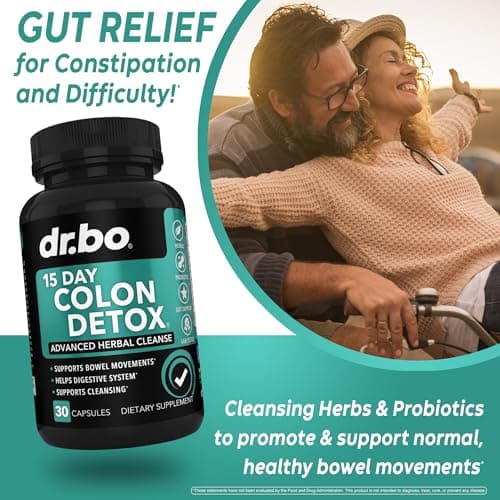 Colon Cleanser Detox for Weight Flush - 15 Day Intestinal Cleanse Pills & Probiotic - Fast Natural Laxative for Constipation Relief - Bowel Movement Supplements for Stomach Bloating, Gut Loss Support