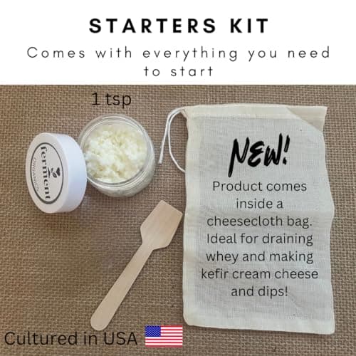 Live Kefir Grains 1 TBSP, Kefir Starter Culture, Rich in Live Active Probiotics, Start your own Culture at Home, Bulgaros de Leche, Beginners Kit