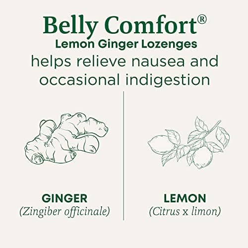 Traditional Medicinals Organic, Belly Comfort Lozenges, Lemon Ginger - Supports Nausea Relief and Occasional Indigestion - Non-GMO, Stimulant-Free - 30 Individually Wrapped Lozenges